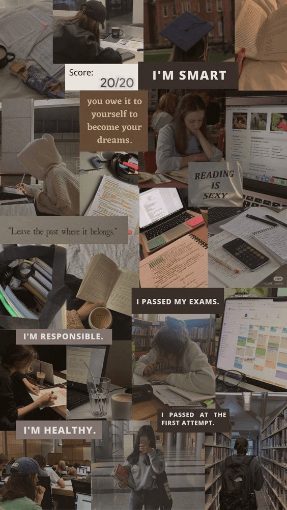 Inspiring vision board ideas for students featuring study goals and motivational quotes