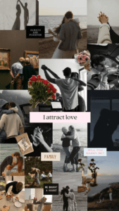 Vision board for couples to manifest love