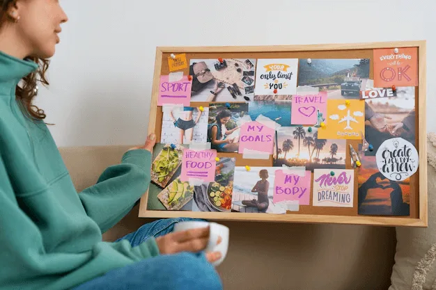 A woman created a vision board to fulfill her dreams
